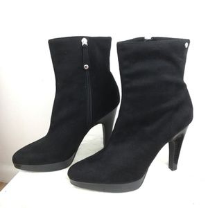 Isaac Mizrahi Classic Heel Suede Ankle Boots